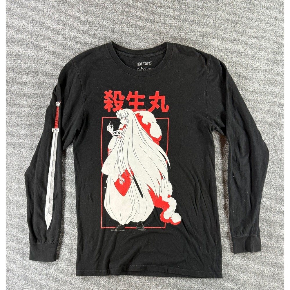 Hot Topic InuYasha Sesshomaru Black Long Sleeve Graphic Tee Shirt Small